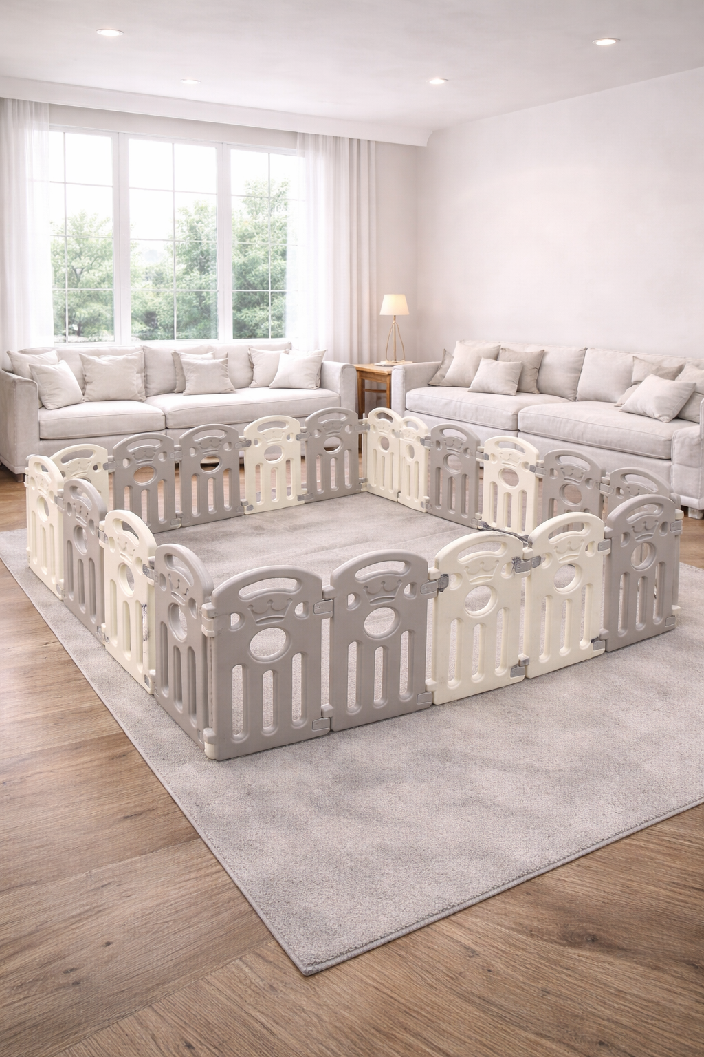 Modern Grey Baby Playpen