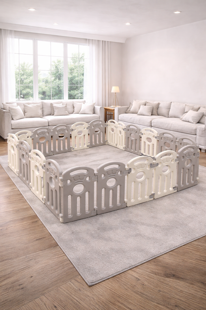 Modern Grey Baby Playpen