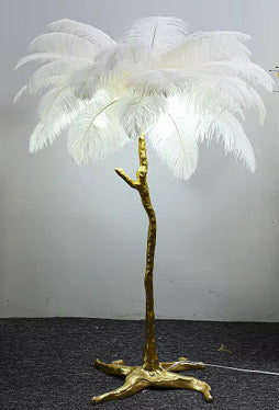 Ostrich Feather Floor Lamp (Real Feathers)