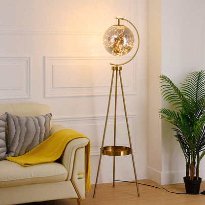 Iron Glass LED Standing Floor Lamp
