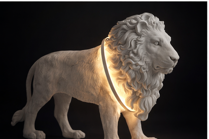Real Size Sculpture Lion Floor Lamp